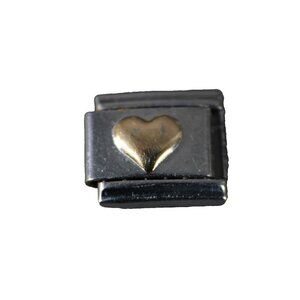 Charmed Gold Heart Stainless Steel Elastic Stretch Chain Link Italian Charm